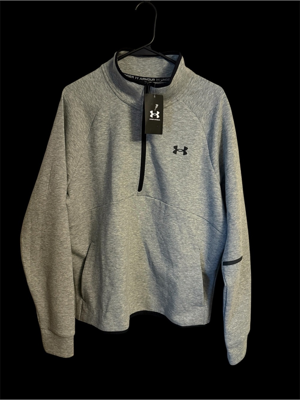 Under Armour Light Heather Gray Men’s MD Unstoppable Fleece 1/2 Zip Pullover